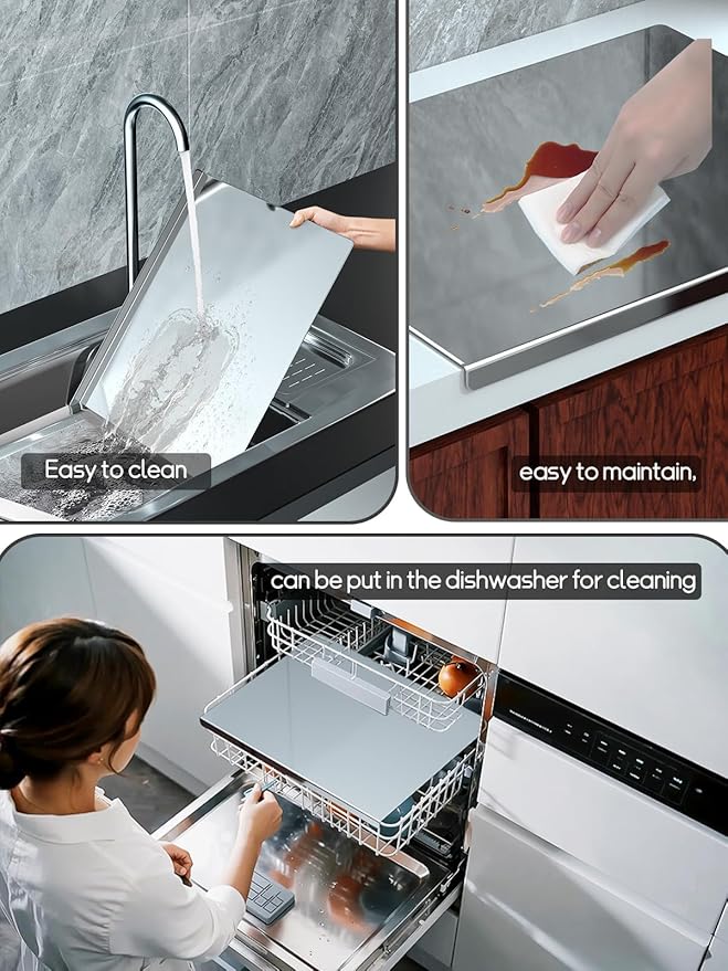 Titanium Cutting Boards for Kitchen，Titanium Cutting Board Large， Dishwasher Safety, Easy to Clean, Cutting Boards Non Toxic, Non Slip&Low Noise Chopping Board (27.5 * 19.6)