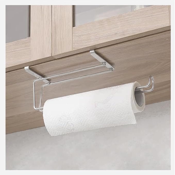 T.R.Sani. Kitchen Paper Towel Holder Under Cabinet, Bathroom Paper Towel Holder, Stainless Steel Paper Towel Holders for Cabinets Under 0.82" - Silver, 2 Pack