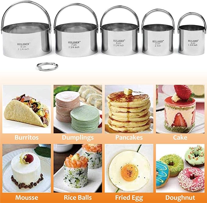 HULISEN Stainless Steel Biscuit Cutter Set, Silicone Mat, Pastry Scraper and Dough Blender, Sturdy & Long-Lasting with Ergonomic Rubber Grip, Professional Baking Dough Tools, Gift Package (4 Pcs/Set) - Image 3