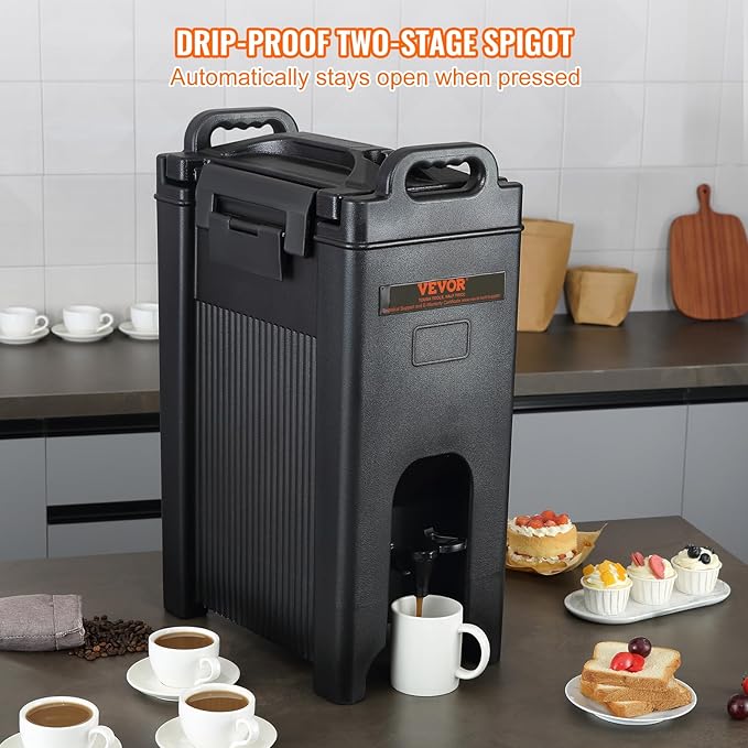 VEVOR Insulated Beverage Dispenser, 5 Gallon, Food-grade LDPE Hot and Cold Beverage Server, Thermal Drink Dispenser Cooler with 0.9 in PU Layer Two-Stage Faucet Handle, for Restaurant Drink Shop - Image 5