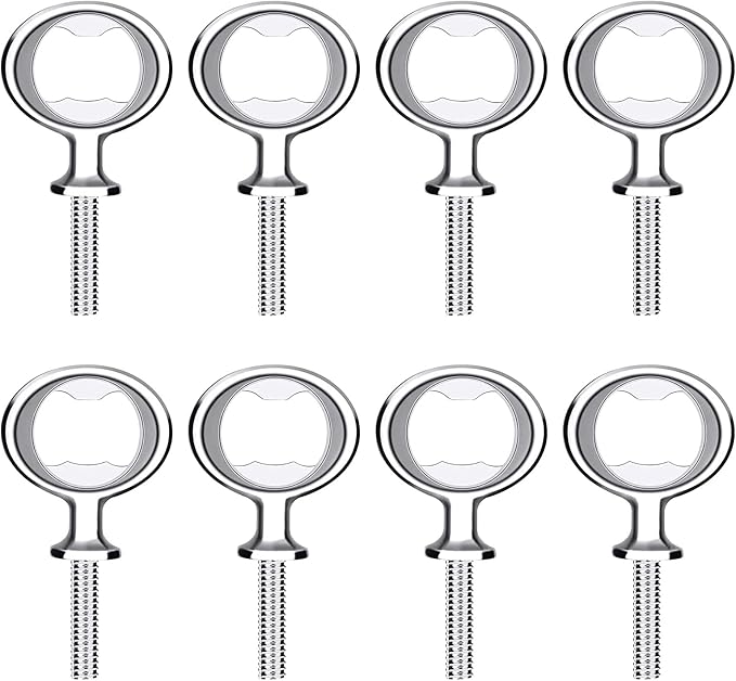 Metal Bottle Opener Kits 8 Pack Blank Stainless Steel Bottle Opener Insert Kits DIY Hardware for Flat Wood Turning (Silver)