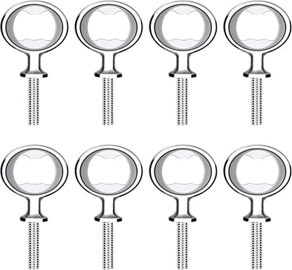 Metal Bottle Opener Kits 8 Pack Blank Stainless Steel Bottle Opener Insert Kits DIY Hardware for Flat Wood Turning (Silver)