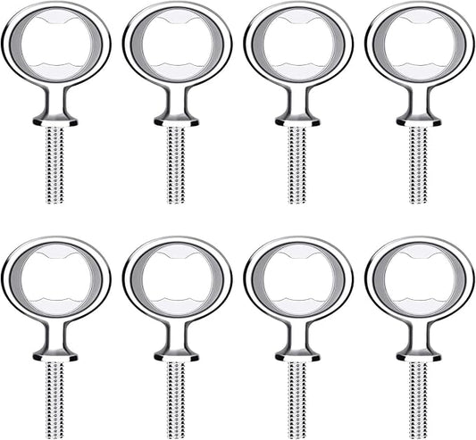 Metal Bottle Opener Kits 8 Pack Blank Stainless Steel Bottle Opener Insert Kits DIY Hardware for Flat Wood Turning (Silver)