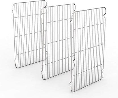 Cooling Rack Set of 3, Baking Rack Stainless Steel Wire Rack for Baking Cooking Roasting Grilling Cooling, 15” x 11” x 0.5” Wire Racks, Fit Various Size Cookie Sheets Oven