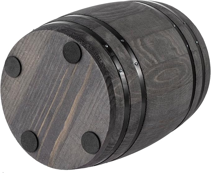 MyGift Wine Barrel Design Kitchen Utensil Crock, Vintage Gray Solid Wood Cooking Tool Holder - Image 7