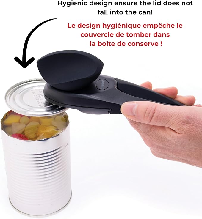 Starfrit MightiCan Can Opener - Safe - Holds Lid and Leaves No Sharp Edges on Lid - 3 year warranty - Comfort Grip - Heavy Duty Non-Slip Knob - 2025 Model - Image 5