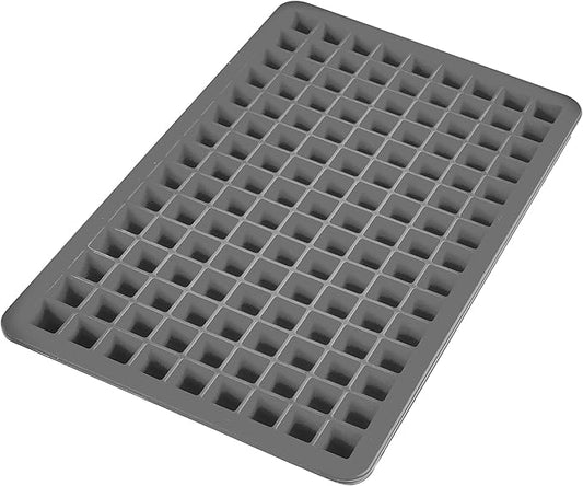 Tovolo Mini Ice Cube Tray with Lid Small Tiny Ice Maker for Freezer, Silicone Mini Ice Cube Tray Small Square Nugget Ice Makes 135 Tiny Cubes BPA Free Stackable Dishwasher Safe Charcoal Gray Trays