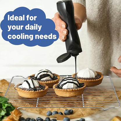 TeamFar Cooling Rack, 16.6” x 11.45” Stainless Steel Wire Baking Rack for Cooking Roasting Grilling, Fit for Oven Pan, Oven & Dishwasher Safe, Non-toxic & Heavy-Duty, 2PCS - Image 5