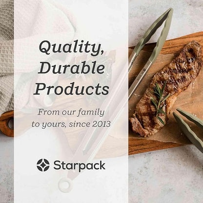 Starpack 'Get a Grip' Silicone Kitchen Tongs for Cooking 9 Inch - BBQ Silicone Tongs for Grill Heat Resistant to 600°F - Stainless Steel Utensils with Non Stick Rubber Tips for Serving Food - Image 5