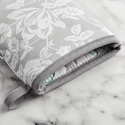 Martha Stewart Floral Vine Mini Oven Mitt 2-Pack Set, Grey, 5.5"X8" - Image 4