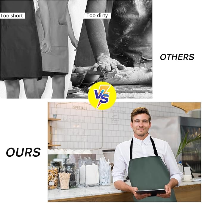 Gotega Waterproof Rubber Vinyl Apron Adjustable Dishwasher Apron - Apron for Women Men Heavy Duty Work Apron - Image 6
