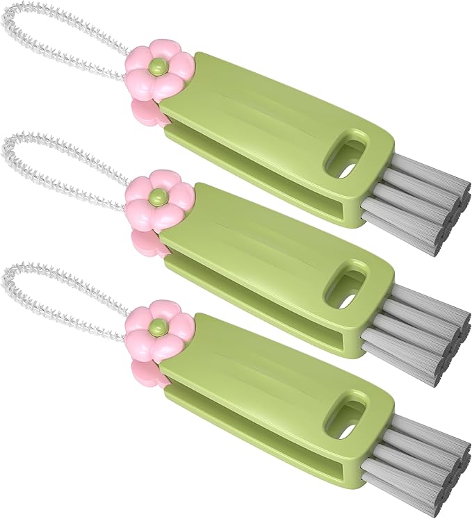 3 in 1 Cup Lid Gap Cleaning Brush Set, Multifunctional Bottle Clean-ing Brush, Cup Lid Gap Cleaner, Home Kitchen Crevice Cleaning Brush Tools (Green) by Nodirz