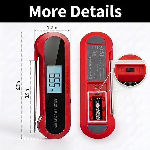 Professional 3X Faster 0.5sec Instant Read Meat Thermometer Digital, High Accuracy ±0.5°F, IP67 Waterproof, Auto Wake/Sleep & Rotate Display, NSF & NIST Certified, Backlight Fry Oil Candy Thermometer - Image 7