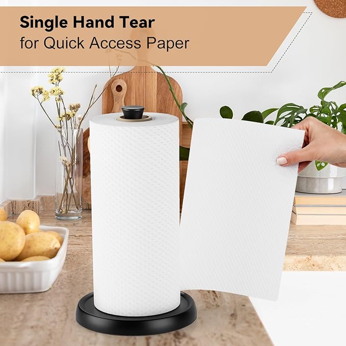 Paper Towel Holder Countertop Kitchen Roll Holder, Premium Stainless Steel for Kitchen Roll Organize, Double Ratchet Mechanism for Kitchen Bathroom Farmhouse Essentials Decor Accessories - Image 3