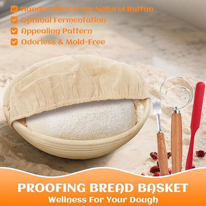 Enameled Cast Iron Dutch Oven Pot with Lid, Incl. Sourdough Bread Baking Supplies Like Banneton Bread Proofing Basket, Starter Jar, Bread Lame, 5QT Dutch Oven for Bread Baking, Oven Safe up to 500°F - Image 6