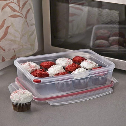 Sterilite Ultra-Seal 16 Cup Rectangle, Airtight Food Storage Container, Latching Lid, Microwave and Dishwasher Safe, Clear With Blue Gasket, 1-Pack