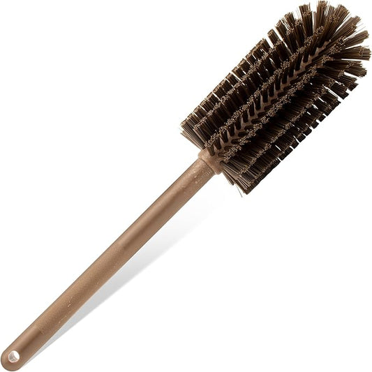 SPARTA Large Water Bottle Brush Ideal for Wide-Mouth Jars, Bottles and Tumblers, Dishwashing Tool with Handle for Home and Commercial Kitchens, Plastic, 16 Inches, Brown