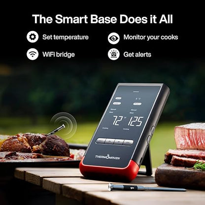 ThermoMaven Smart Bluetooth Wireless Meat Thermometer: Standalone Base, WiFi Unlimited Range, 6 Sensors with NIST Certified Accuracy, 2 Probes for Kitchen, BBQ, Grill, Oven, Smoker, Rotisserie - Image 2