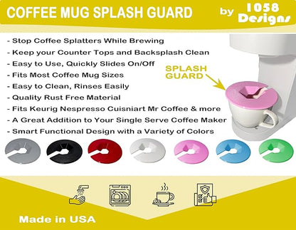 Coffee Mug Cup Splash Splatter Guard Screen compatible with Keurig and other single serve brewing machines (Rose Pink)