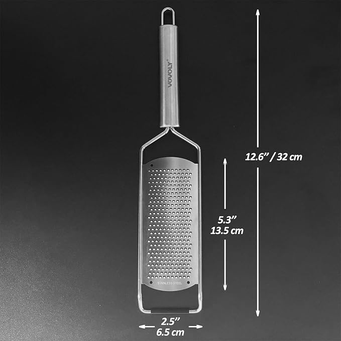 Professional Zester Grater Fine for Hard Cheese, Citrus Fruits, Garlic, Chili, Cinnamon and Nutmeg, Kitchen grater with Razor-Sharp Stainless Steel Blade (Fine) - Image 3