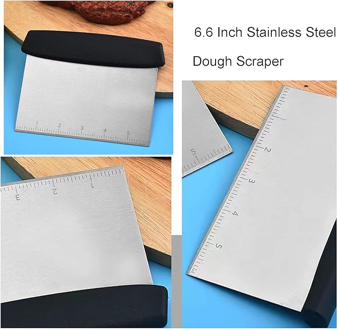 Dough Cutter, 6.6 Inch Stainless Steel Dough Scraper with Scale for Cutting of Pizza, Cake and Dough (1) - Image 6