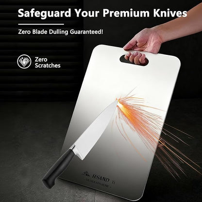 Titanium Cutting Boards for Kitchen, 100% Pure Titanium Cutting Boards, Cutting Board Double Sided Food Grade, Perfect for Sushi, Meat, Vegetables & Meal Prep – Easy To Clean 18"x12"