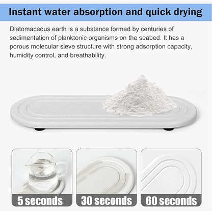 2PCS Water Absorbing Stone Tray, Fast Drying Diatomite Stone Sink Tray, Water Absorbent Diatomite Coasters, Stones Soap Trays for Kitchen Sink, Bathroom Counter Hand Soap Dish & Holders - Image 4