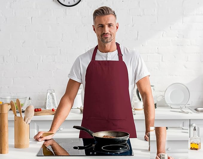 Utopia Kitchen 2 Pack Bib Apron, Adjustable with 2 Pockets, Water and Oil Resistant, Cooking Kitchen Chef Apron for Women Men - Image 7