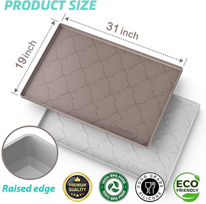 SIKADEER 31" x 19" Under Sink Mat Waterproof, Silicone Mat Kitchen Drawer Shelf and Cabinet Liner, Sink Protector for Kitchen Organizers and Storage, Boot Tray Pet Food Mats - Image 3