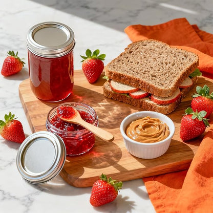 ComSaf Small Mason Jars 8 oz 24Pcs Bulk Set, Half Pint Regular Mouth Mason Jar with Lids and Seal Bands, Glass Canning Jars for Jam, Jelly, Spice, Meal Prep, Shower Wedding Favors, DIY Candles Decor - Image 4