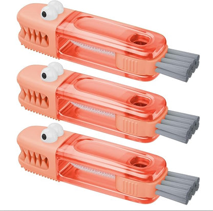 3 in 1 Cup Lid Gap Cleaning Brush Set, Multifunctional Bottle Cleaning Brush, Silicone Cup Lid Gap Cleaner, Home Kitchen Crevice Cleaning Tools (Red) by Nodirz