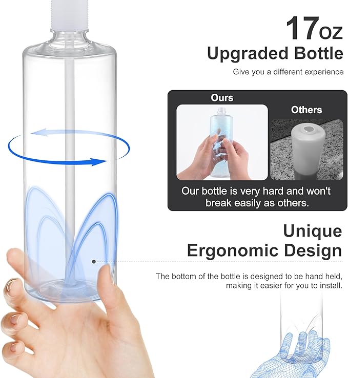 GAGALIFE Kitchen Sink Soap Dispenser with 17 Ounce Large Bottle (Oil-Rubbed Bronze), Built in Sink Soap Dispenser Soap Dispenser for Kitchen Sink Refill from Top, G080ORB