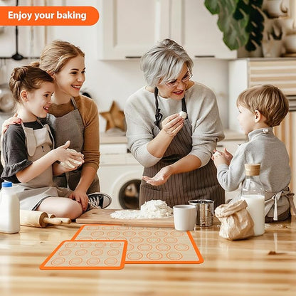 Macaron Silicone Baking Mats, 3 PCS Non Stick Macaroon Mat Silicone for Macarons, Cookie, Pastry, Orange - Image 7