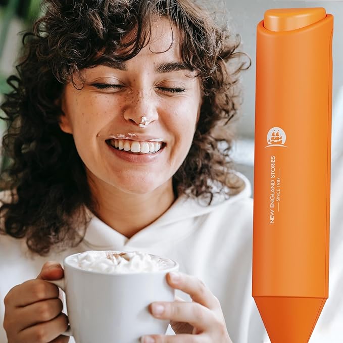 Powerful Milk Frother Handheld Foam Maker, Mini Whisk Drink Mixer for Coffee, Cappuccino, Latte, Matcha, Hot Chocolate, No Stand, Coral - Image 4