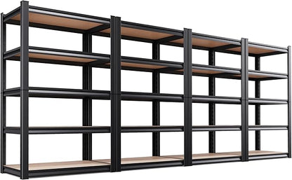 Set of 4 71"H-35"W-16D Garage Shelving-2050LBS 5 Tier Storage Shelves,Adjustable Heavy Duty Metal Shelving Unit and Storage Large Rack,Utility Steel Shelf For Shop Warehouse Industrial Pantry Basement