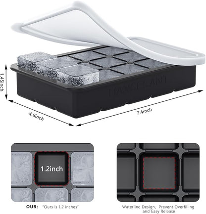 Silicone Ice Cube Tray 3 Pack, HANCELANT Ice Cube Mold, Ice Trays for Freezer with Lid for Whiskey, Baby Food, BPA Free, Easy Release - Image 5