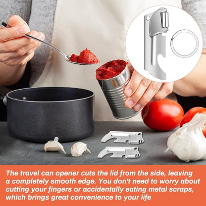 12 Pieces Military Style Can Openers with Key Rings, Anglecai P-57 Military Camping Can Openers Stainless Steel Army Survival Cans Opener Portable Cans Opener for Traveling (Style 6 (P57))
