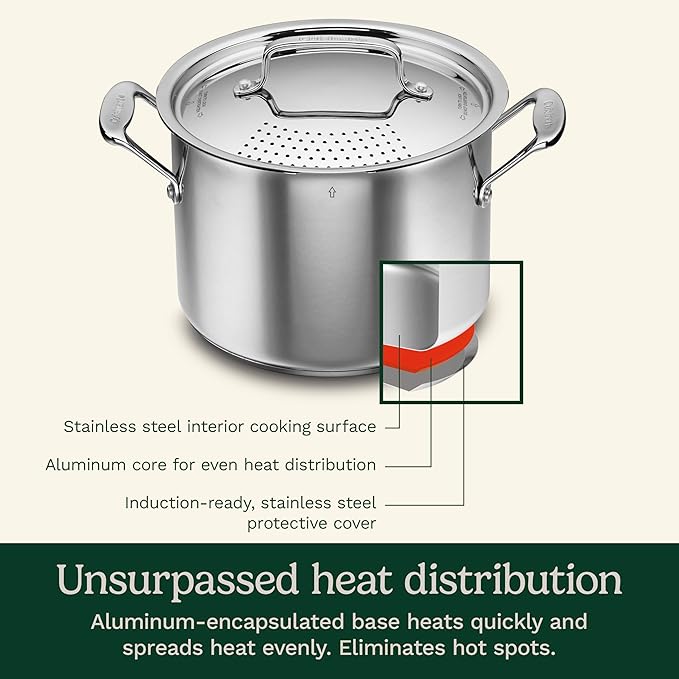 Cuisinart 766S-22 6 Qt. Stainless Steel Pasta Pot w/Straining Cover Chef's-Classic-Stainless-Cookware-Collection, 6-Quart - Image 3