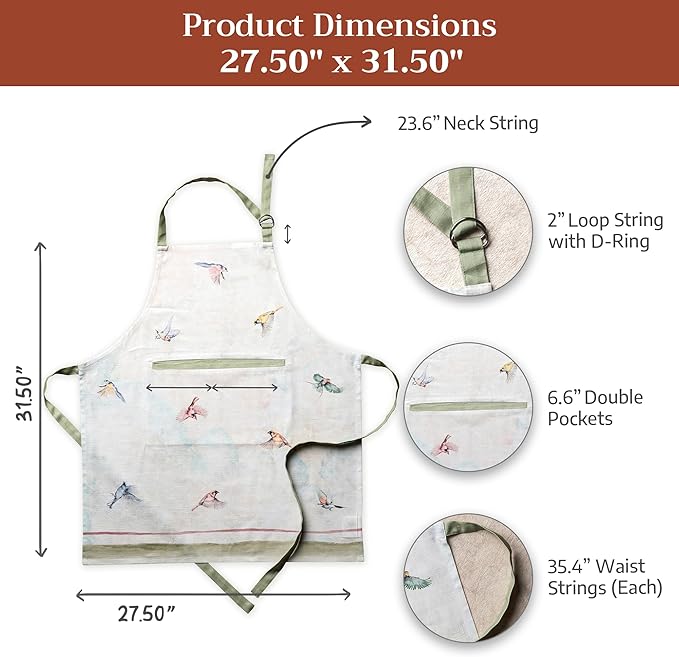 Maison d' Hermine 100% Cotton Apron for women with Pocket Kitchen Chef Apron for Men Cooking Mothers Day Gifts - Image 7