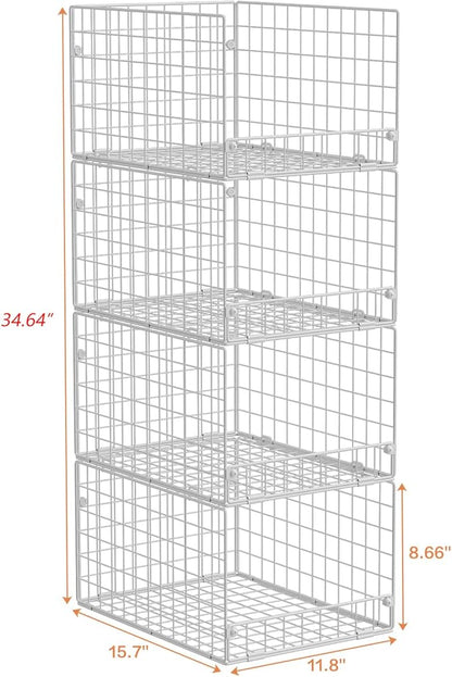 Yociyoga Stackable Closet Organizers and Storage - 4-Tier Stackable Storage Bins, Foldable Closet Shelf Organizer Basket, Clothes Organizers Shelves for Organizer System(Patent 30022416) - Image 3