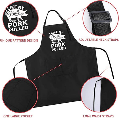ZOORON Funny Cooking Chef Apron with Pockets BBQ Kitchen Work Aprons Birthday Father’s Day Grilling Gifts for Dad, Husband