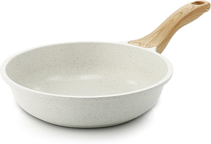 SENSARTE Nonstick Ceramic Frying Pan Skillet, 8-Inch Omelet Pan, Healthy Non Toxic Chef Pan, Induction Compatible Egg Pan with Heat Resistant Handle, PFAS-Free, White by SENSARTE