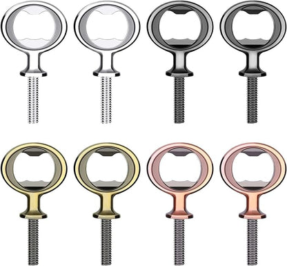 Metal Bottle Opener Insert Kits 8 Pack Blank Stainless Steel DIY Hardware Flat Bottle Opener Inserts for Wood Turning Kits (Mix Color)