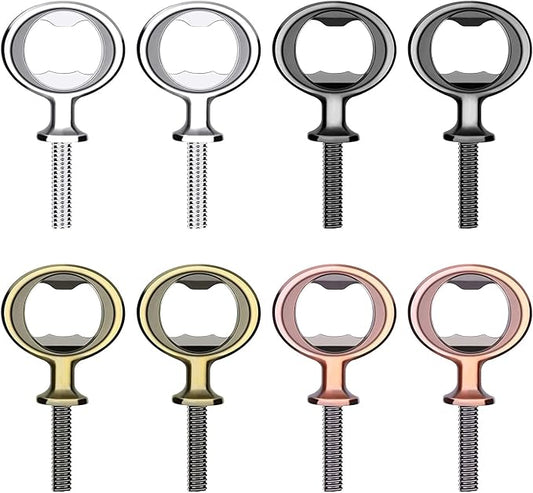 Metal Bottle Opener Insert Kits 8 Pack Blank Stainless Steel DIY Hardware Flat Bottle Opener Inserts for Wood Turning Kits (Mix Color)