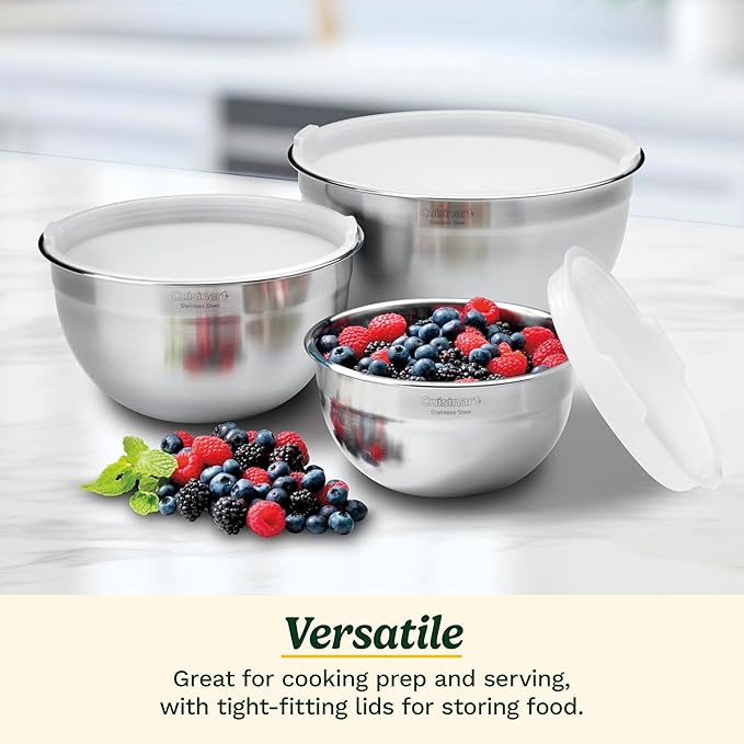 Cuisinart Mixing Bowl Set,Stainless Steel,3-Piece,CTG-00-SMB,(Pack of 4) - Image 3