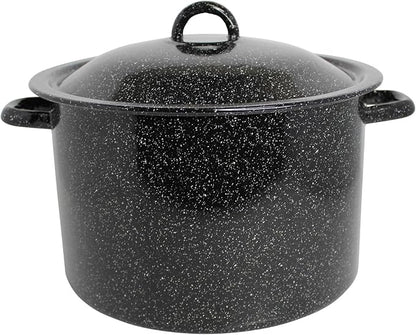 MIRRO 7.75qt Enamel Stock Pot, Black by VisitMirro