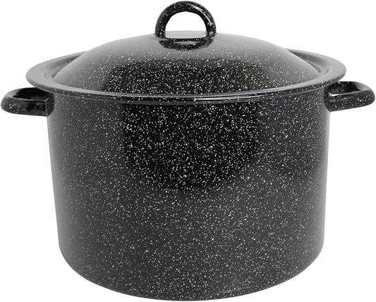 MIRRO 7.75qt Enamel Stock Pot, Black by VisitMirro
