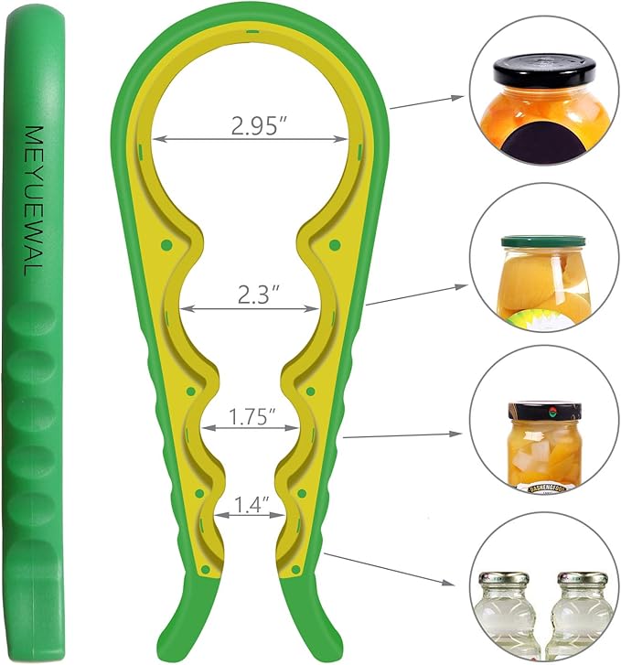 Jar Opener, 6 In 1 Bottle Opener Can Opener for Weak Hands, Jar Openers for Seniors with Arthritis, Multifunctional Lid Opener Kit, Easy Jar Opener Tool for Elderly Adults Kids (Green) - Image 2