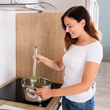 meekoo Stainless Steel Ladle Soup Handle Ladle with Pouring Rim for Kitchen Cooking Soup Sauce - Image 4
