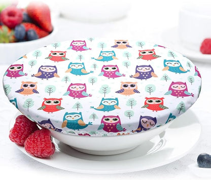 Patelai 10 Pcs Bowl Covers Reusable in 5 Size Stretch Cloth Fabric Elastic Food Storage Bowl Covers Bread Sourdough Lids for Proofing Food Fruits Leftover(Multicolor,Cute Style) - Image 3